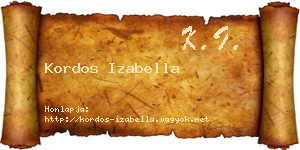 Kordos Izabella névjegykártya